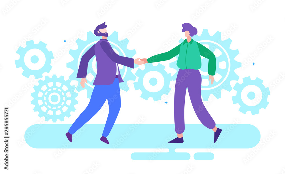 joining hands for work and process