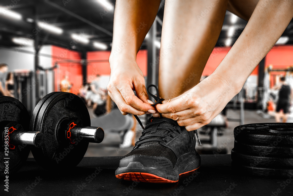 Fototapeta premium Gym interior and free space for your decoration. 