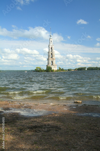 Kalyazin flooded Bell Tower on Volga River in Russia