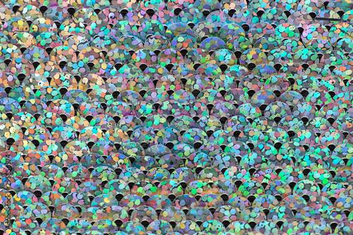 Colorful sequin fabric close up