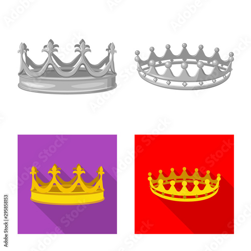 Isolated object of medieval and nobility logo. Collection of medieval and monarchy vector icon for stock.
