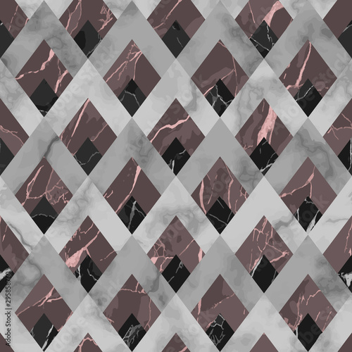 Marble Luxury Geometric Seamless Pattern. Vector Repeat Background