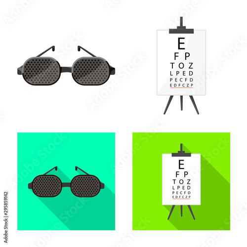 Vector design of correction and eyesight sign. Collection of correction and care vector icon for stock.