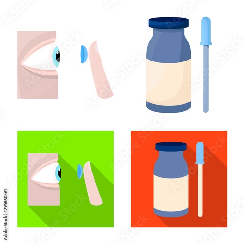 Vector illustration of correction and eyesight icon. Collection of correction and care stock symbol for web.