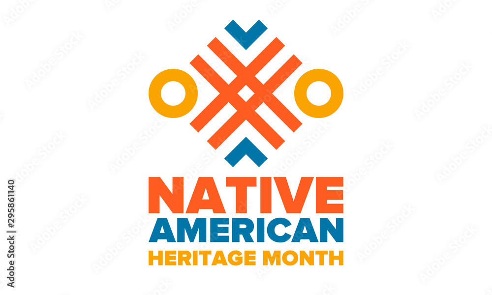 Fototapeta premium Native American Heritage Month in November. American Indian culture. Celebrate annual in United States. Tradition pattern. Poster, card, banner and background. Vector ornament, illustration