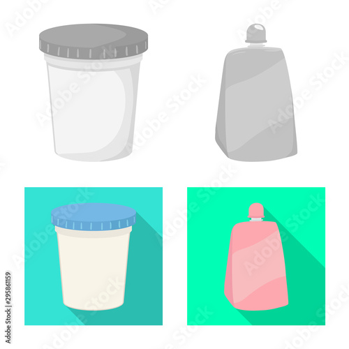 Vector illustration of organic and lactose sign. Set of organic and farm vector icon for stock.