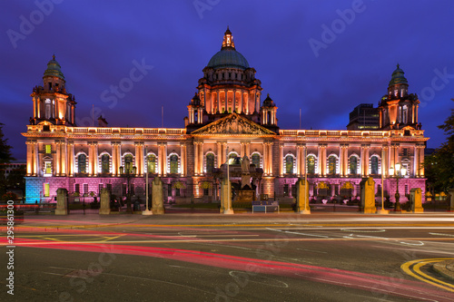 Illuminated Belfast City Hall, Belfast, Northern Ireland