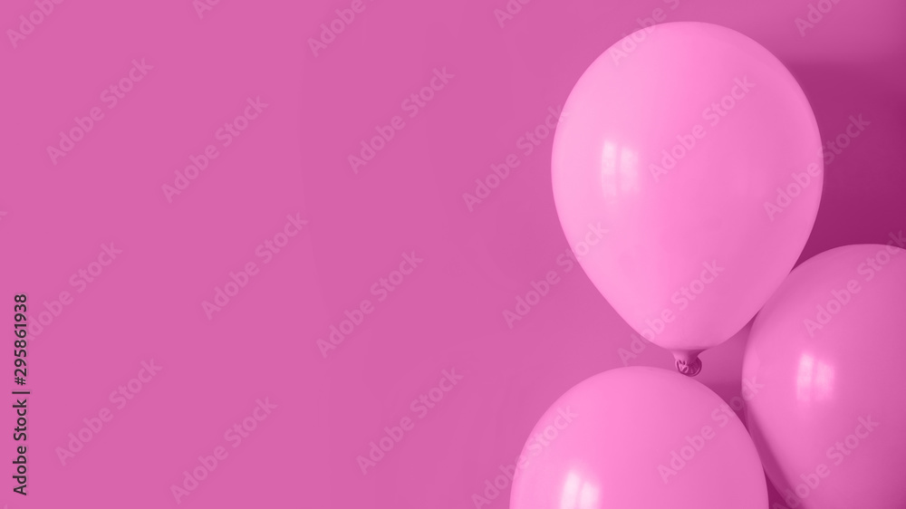 Pink balloons with copy space