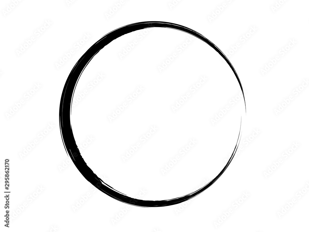 Grunge circle made of black paint.Grunge marking element.Grunge black ink circle made with art brush. Grunge circle made of black paint.Grunge marking element.Grunge black ink circle made with art brush.