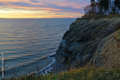 Sunset over the Minas Basin in the Bay of Fundy, Nova Scotia, Canada