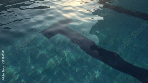 Clean water in the swimming pool