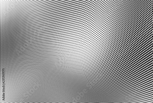 Abstract halftone of dots background. Monochrome texture of waves of dots black on white. Poster pop art