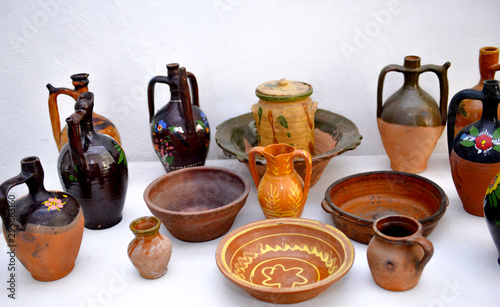 old handmade pottery from macedonia