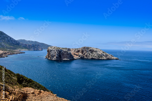 Fototapeta Naklejka Na Ścianę i Meble -  Panoramic View of Isle Laïla, Moroccan Coast Belyounech City, Morocco