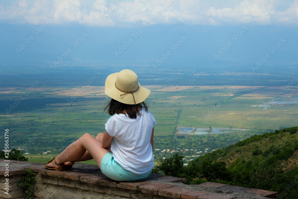 Woman Looking At Beautiful Landscape