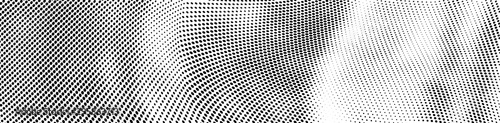 Abstract halftone of dots background. Monochrome texture of waves of dots black on white. Poster pop art