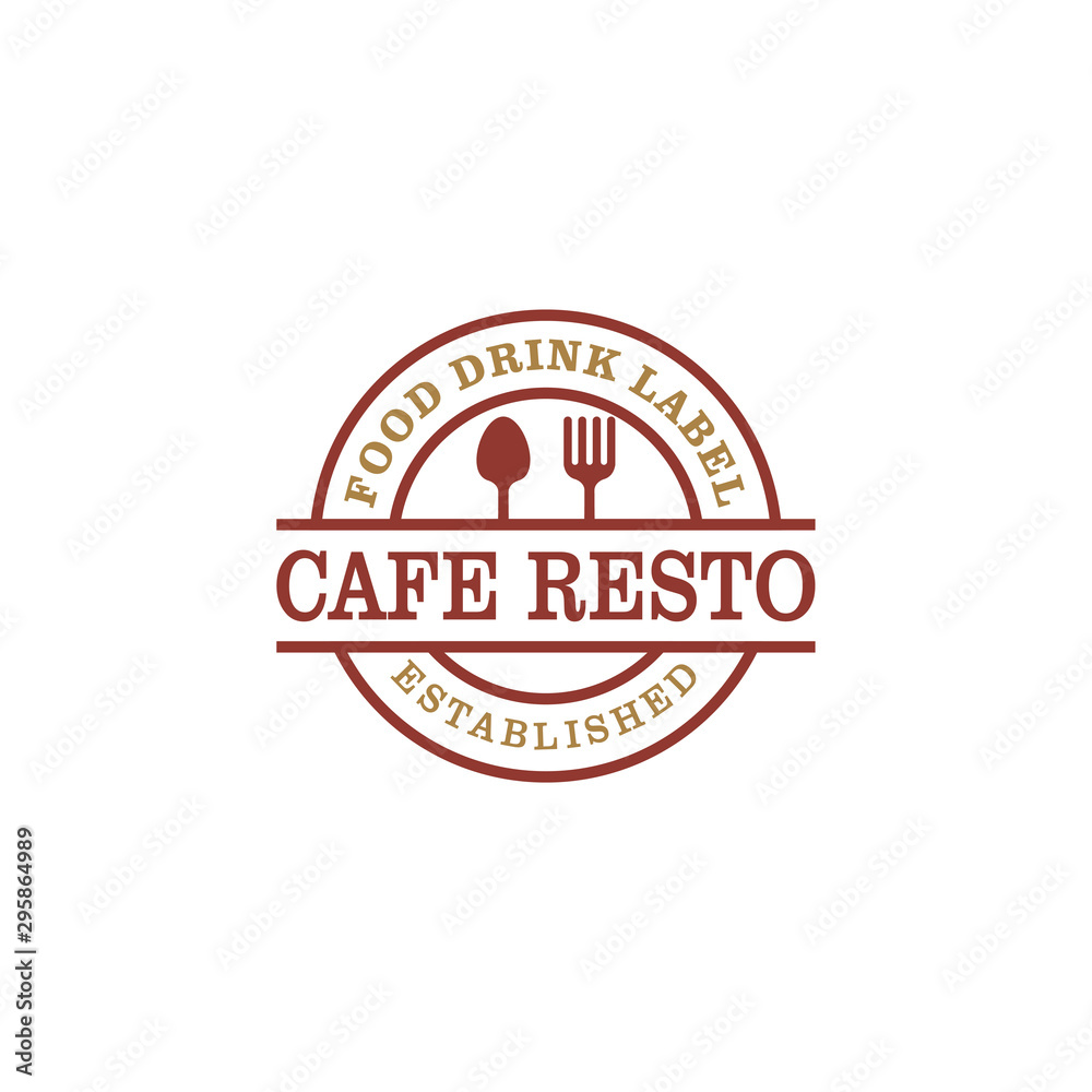 Restaurant logo - food drink product with spoon and fork element