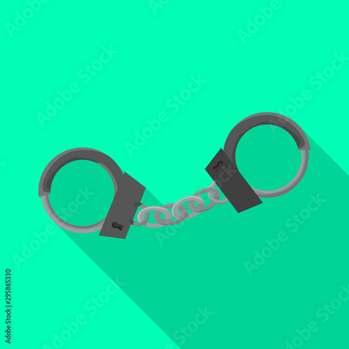Vector design of handcuff and chain sign. Set of handcuff and law vector icon for stock.