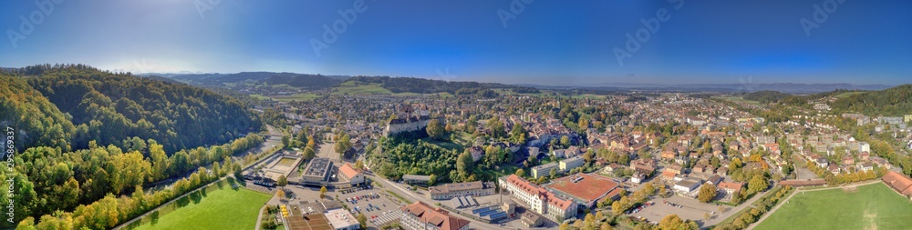 Stadtpanorama Burgdorf, aus der Luft gesehen