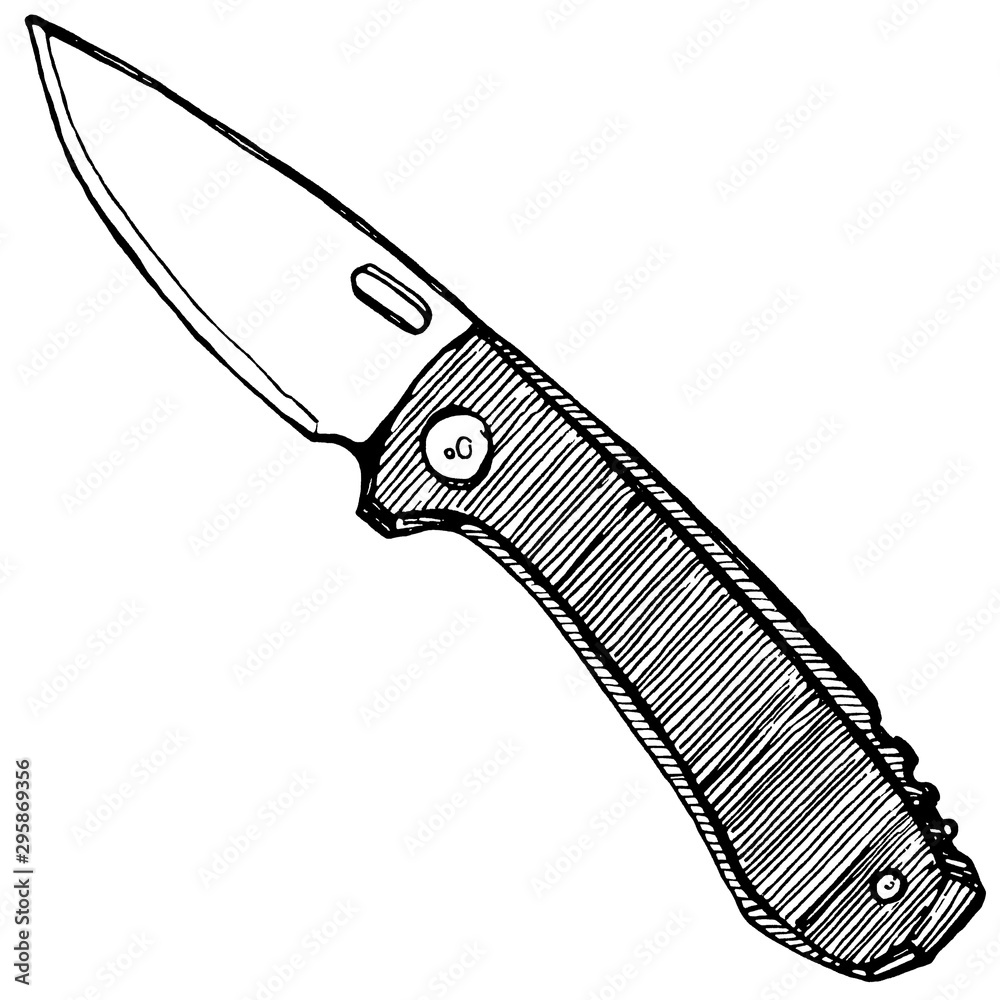 The vectorized hand drawing of a modern pocket knife Stock Vector Image   Art  Alamy