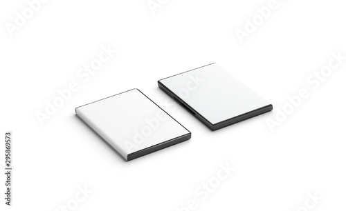 Canvas Print Blank white closed dvd case mockup, front and back side