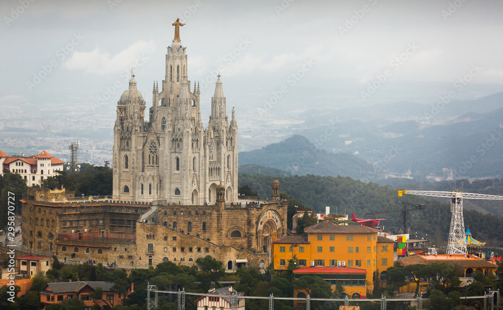 Expiatory Church of the Sacred Heart of Jesus mountain in Barcelona