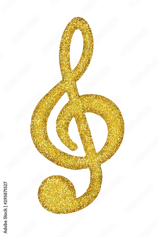 Obraz premium Gold G-clef on white