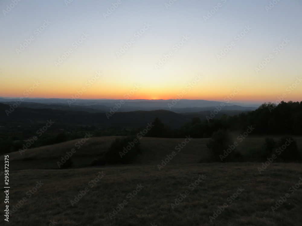 Obraz premium Sunset at Mountain Rudnik Serbia in autumn