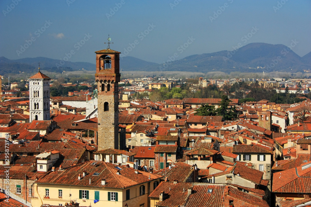 Ancient buildings in Lucca, Italy