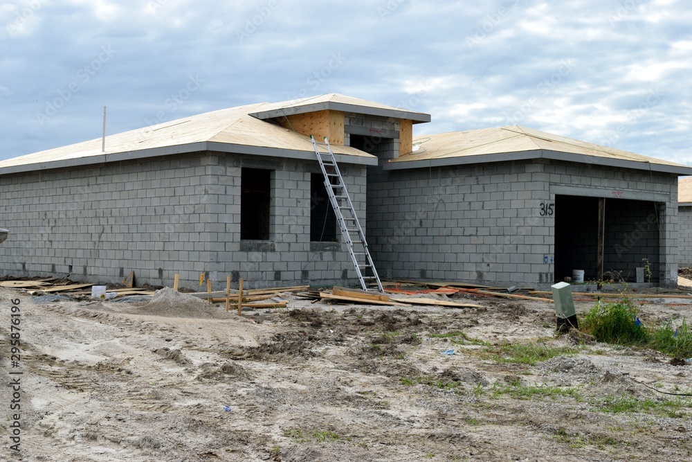 New homes being constructed at Florida, USA