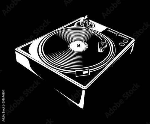 Black and white turntable musical design