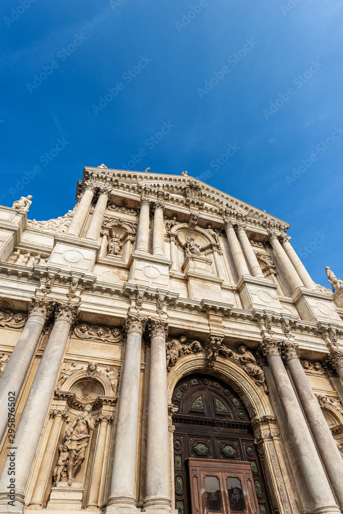 Venice, facade of the church of Santa Maria di Nazareth or degli Scalzi in baroque style. UNESCO world heritage site, Veneto, italy, Europe Venice, facade of the church of Santa Maria di Nazareth or degli Scalzi in baroque style. UNESCO world heritage site, Veneto, italy, Europe
