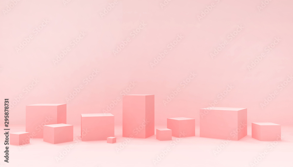 Podium Ideas Inspiration Modern Concept Art composition Geometric Box shape and artistic exhibit minimal and Modern on Pink pastel background - 3d rendering Podium Ideas Inspiration Modern Concept Art composition Geometric Box shape and artistic exhibit minimal and Modern on Pink pastel background - 3d rendering