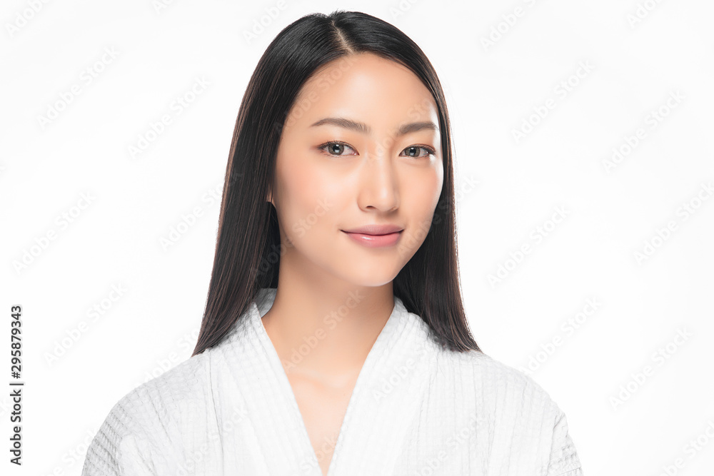 Beautiful Young Asian Woman with Clean Fresh Skin, Beautiful Young Asian Woman with Clean Fresh Skin,