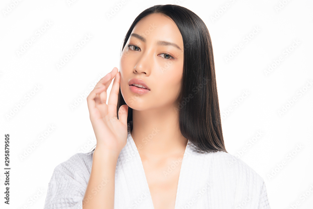 Beautiful Young Asian Woman with Clean Fresh Skin, Beautiful Young Asian Woman with Clean Fresh Skin,