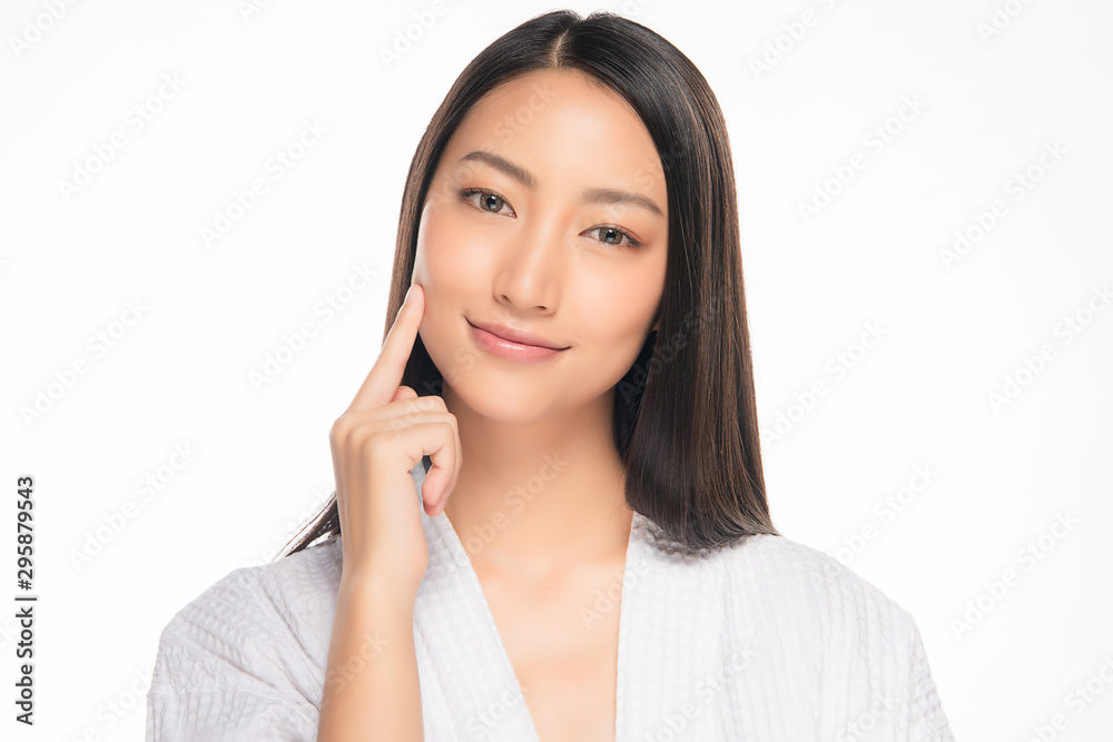 Beautiful Young Asian Woman with Clean Fresh Skin, Beautiful Young Asian Woman with Clean Fresh Skin,