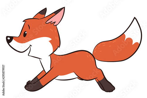 Niedlicher rennender Fuchs - Vektor-Illustration