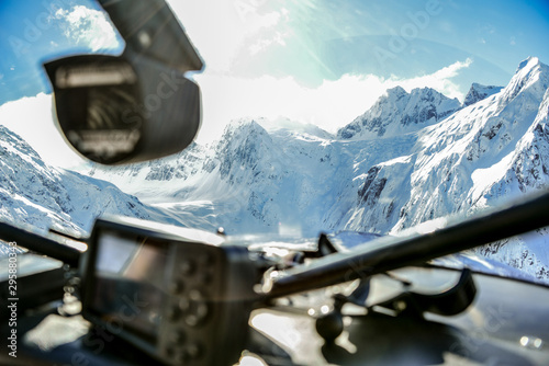 Flying above alaskan glaciers