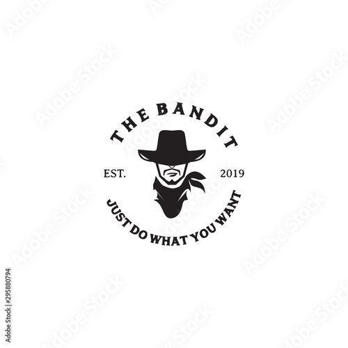The bandits logo design vector template photo