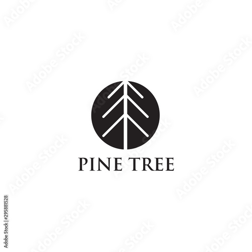 Pine tree logo design vector template