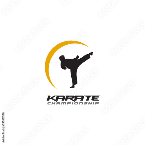 Karate logo design vector template