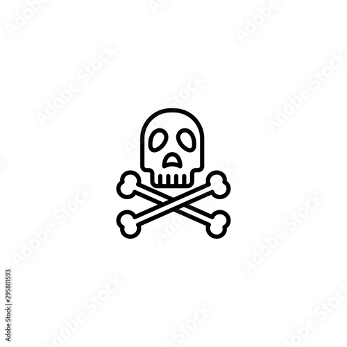 skull cross bone icon vector illustration