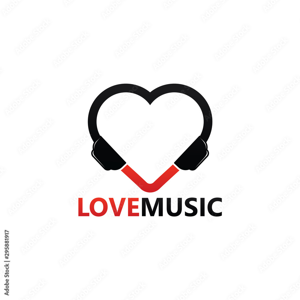 Love Music Logo Template Design