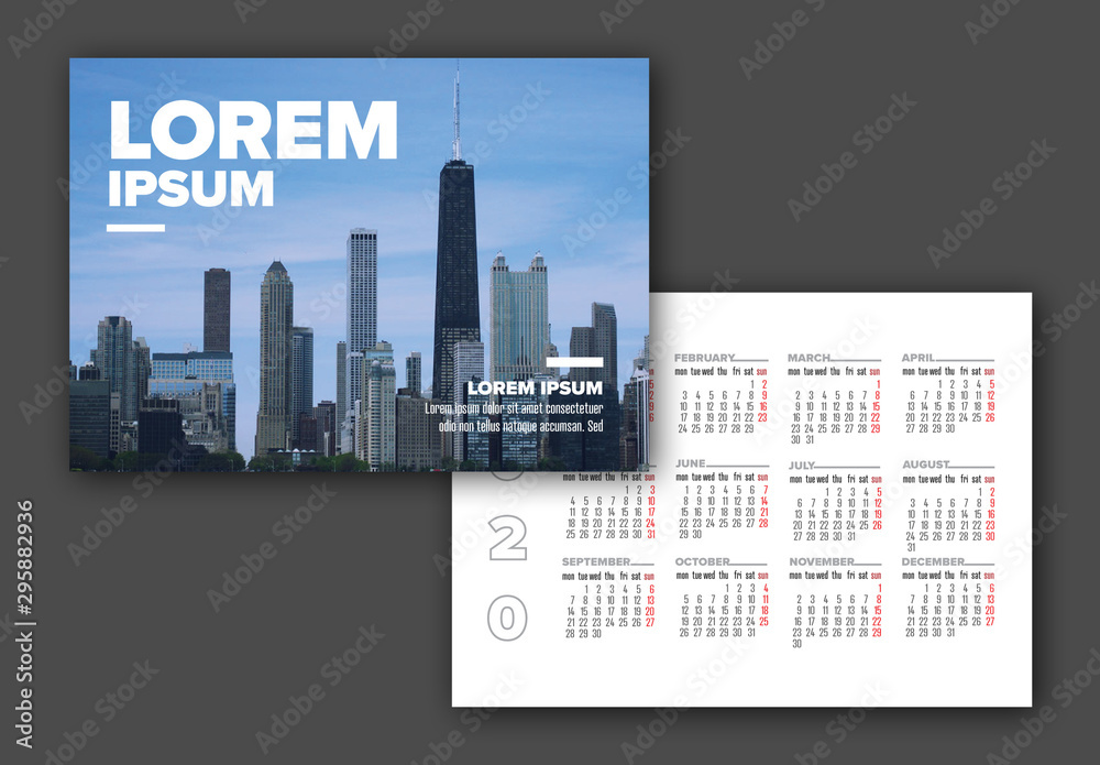 Postcard Calendar Layout Stock Template | Adobe Stock