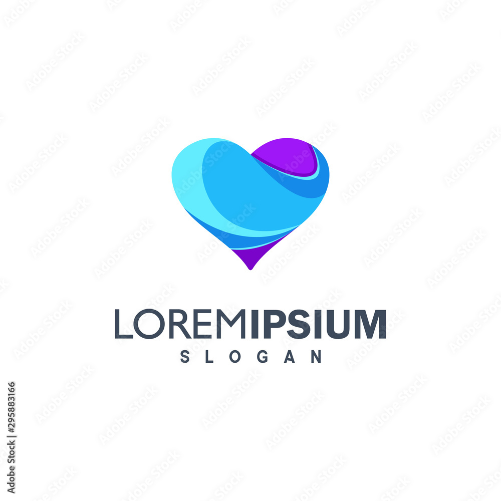 colorful love logo design illustration colorful love logo design illustration