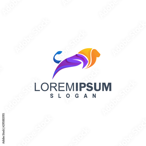 colorful lion logo illustration
