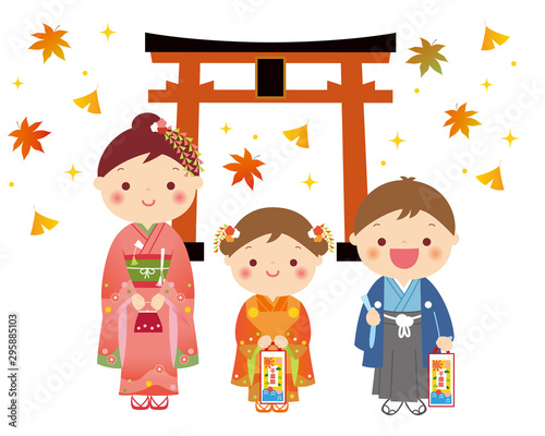 七五三鳥居と紅葉の背景ありイラストstock Vector Adobe Stock 七五三鳥居と紅葉の背景ありイラストstock Vector Adobe Stock