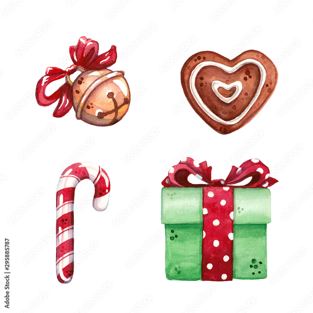 Candy cane in doodle style. Cute Christmas decoration. Vector illustration  isolated on white background Stock Vector Image & Art - Alamy