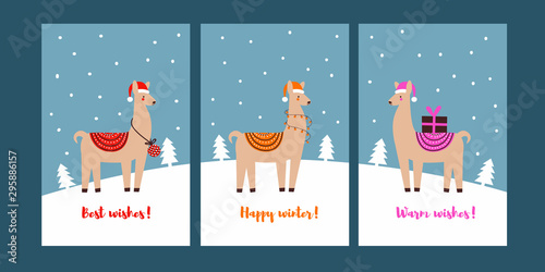 Christmas llama characters