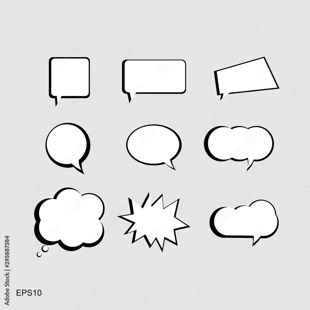 set of speech bubbles. Retro empty comic bubbles. Vector illustration set of speech bubbles. Retro empty comic bubbles. Vector illustration